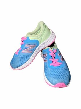 New Balance Kids Blue Pink Green Running Shoes Size 8